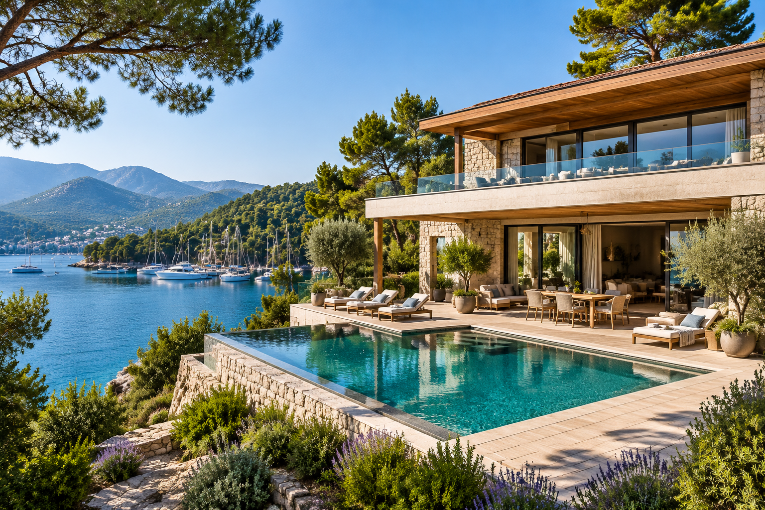 Göcek marina ve lüks villa atmosferi